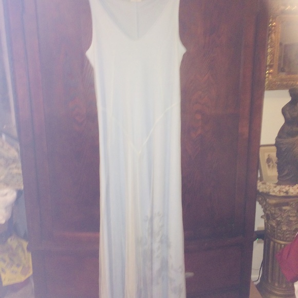 Vintage Ladies La Senza Lingerie, pale Blue gown with white overlay sz M - Picture 1 of 8